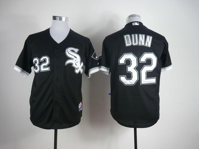 Men Chicago White Sox 32 Dunn Black MLB Jerseys